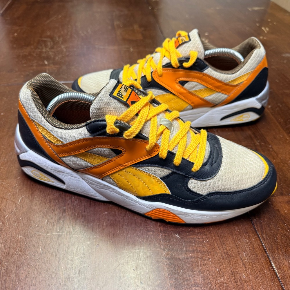 Puma Trinomic R698 Sneakers Mens 11.5 Orange Yellow Black 358014 01